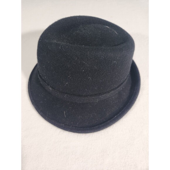 VTG ERIC JAVITS 100 % Wool Felt Fedora Hat Black One Size 